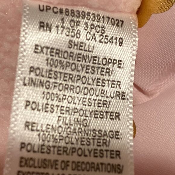 Little Me Pink & Gold Hearts Puffer Hoodie Vest Size 12 Months - Picture 7 of 9